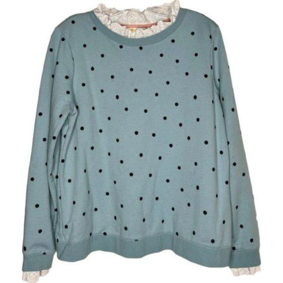Boden Light Blue Polka Dot Sweatshirt - Picture 2 of 9
